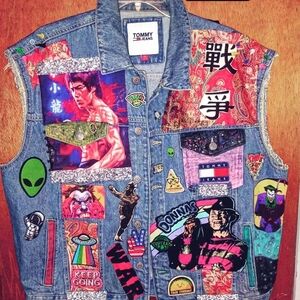 Customize Tommy Denim Vest with Graphic Patches By My Son. PRICE FIRM